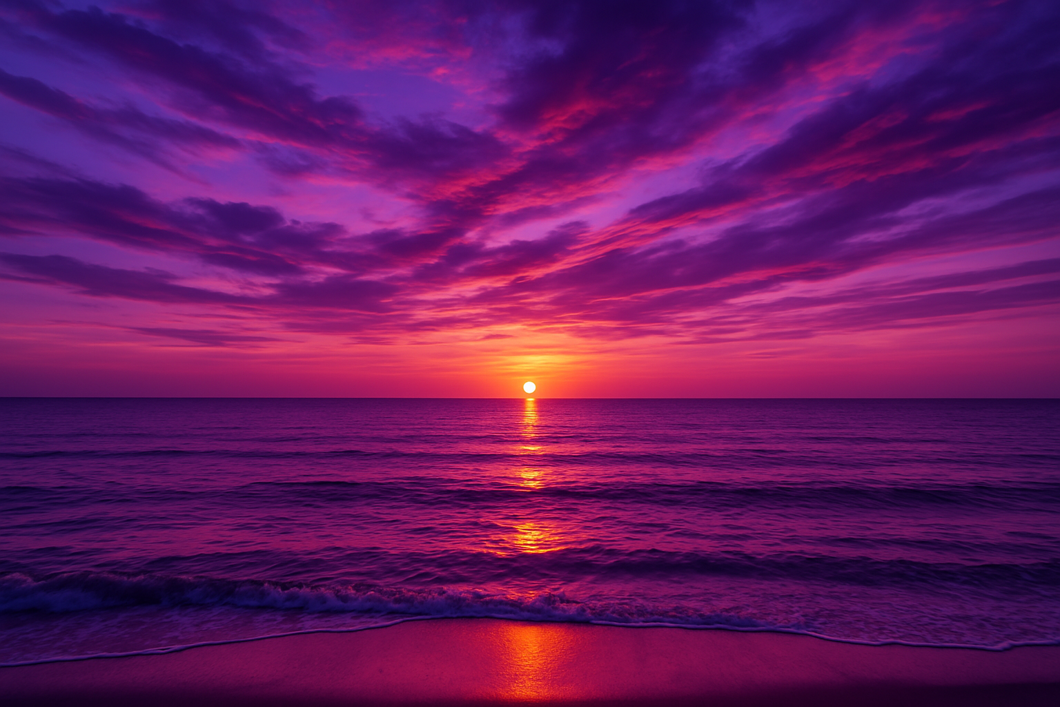 purple sunset ocean